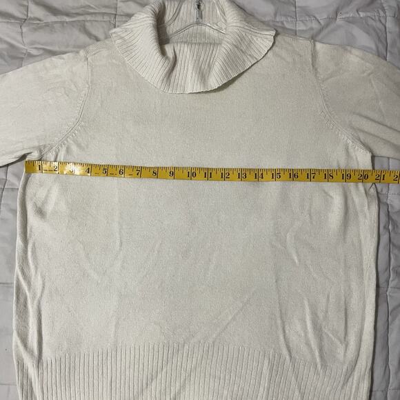 Preston York Sweater Womens Large Ivory Cowl Neck Turtleneck Retro Classic - Picture 3 of 6